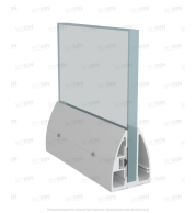 SD 15 Continuous Profile System Aluminum Glass Railing Base Profile for Balcony and Staircase, Indoor and Outdoor Top Mount Design, Durable Finish, Easy Installation for Modern Projects 